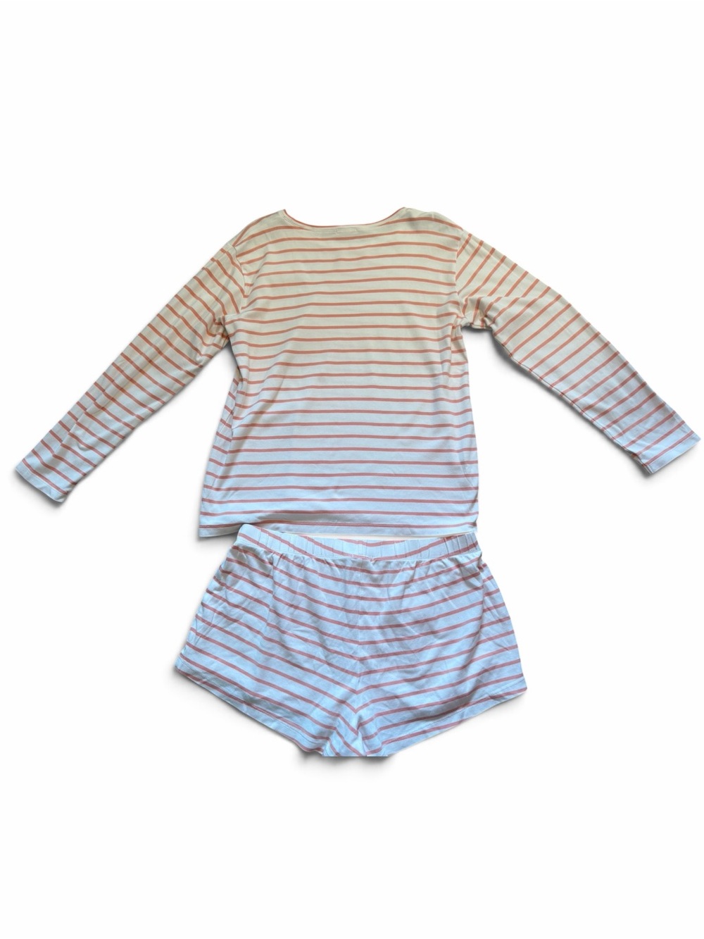 LAKE Women's White and Coral Stripe Long-Sleeve Pajama Set - Picture 2 of 6
